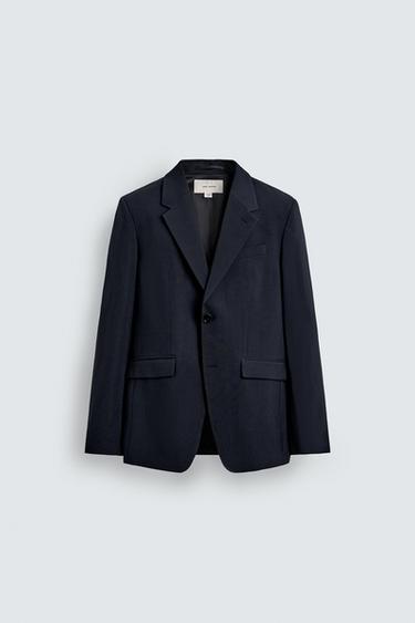 100% WOOL SUIT BLAZER - Navy blue by Zara