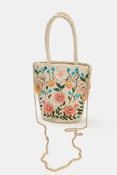 BEADED MINI HANDBAG - white by Zara