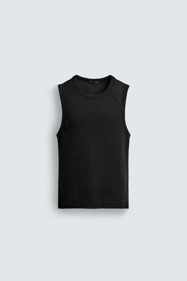 SLIM FIT TANK TOP - Black by Zara