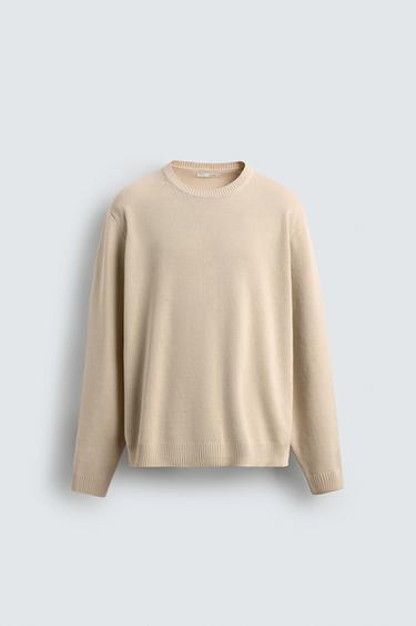 TEXTURED COTTON JUMPER - Ecru by Zara