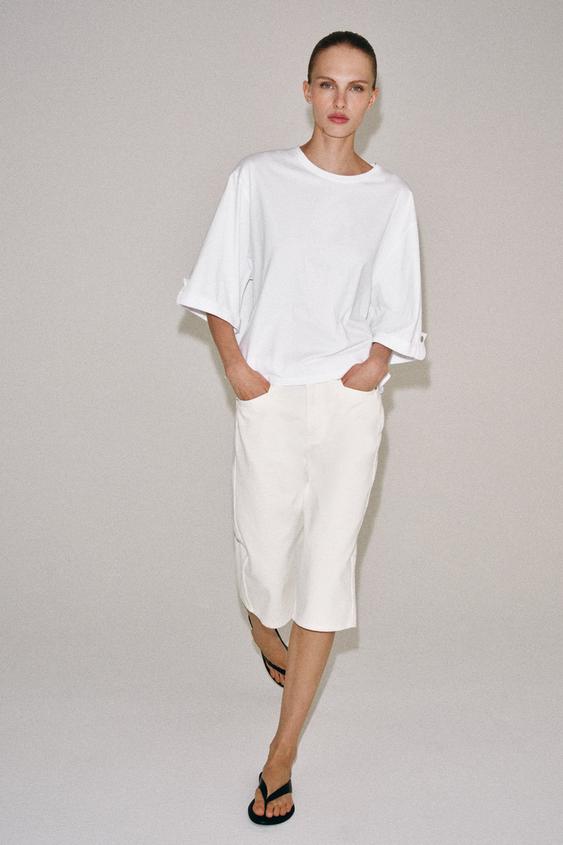 COTTON BUTTON T-SHIRT - White by Zara - Image 0