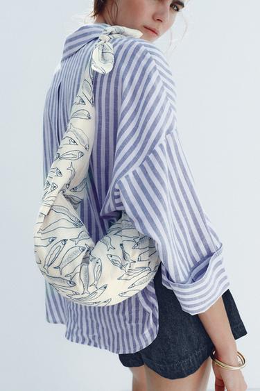 DRAWSTRING BOW BAG - Ecru by Zara