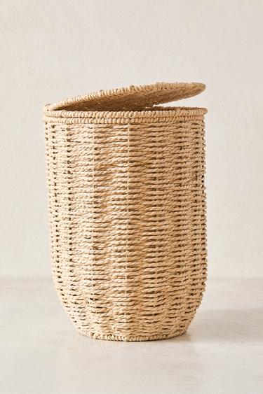 BATHROOM BIN WITH REMOVABLE LID - Light beige by Zara