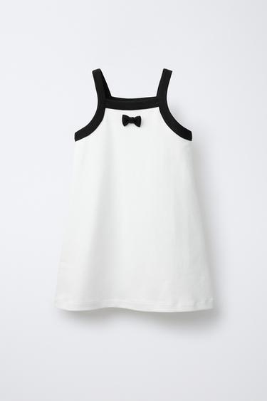 DRESS WITH TIE DETAIL - Ecru by Zara