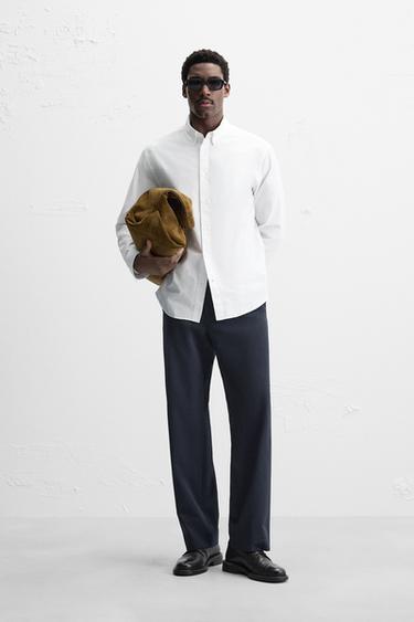 TEXTURED OXFORD SHIRT - White by Zara - Image 0