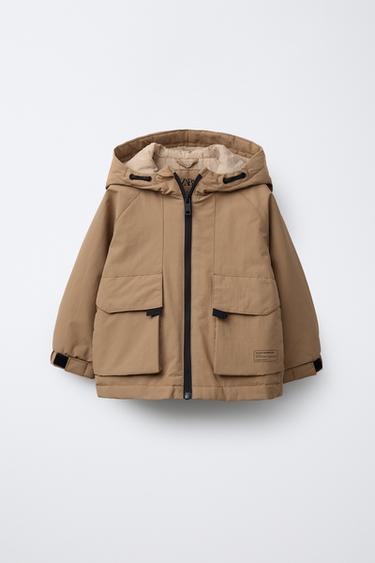 HOODED PARKA WITH POCKETS - Mid-camel by Zara - Image 0
