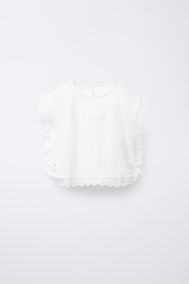 FLORAL EMBROIDERED BOW BLOUSE - White by Zara