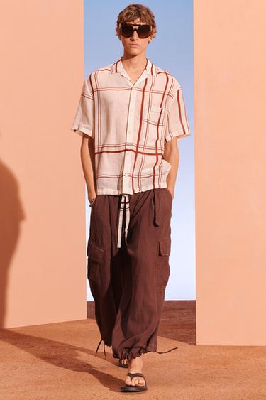 CHCKD SHRT - Ecru / Red by Zara - Image 0