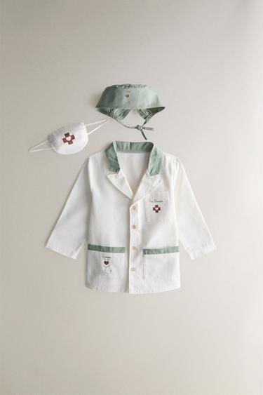 KIDS' VETERINARY COSTUME - White / Green by Zara