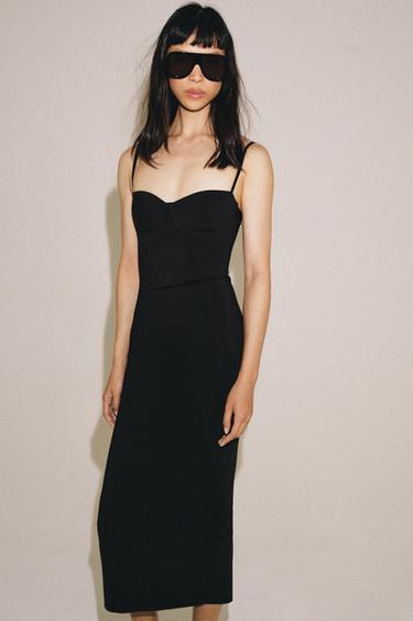 POLYAMIDE MIDI DRESS - Black by Zara