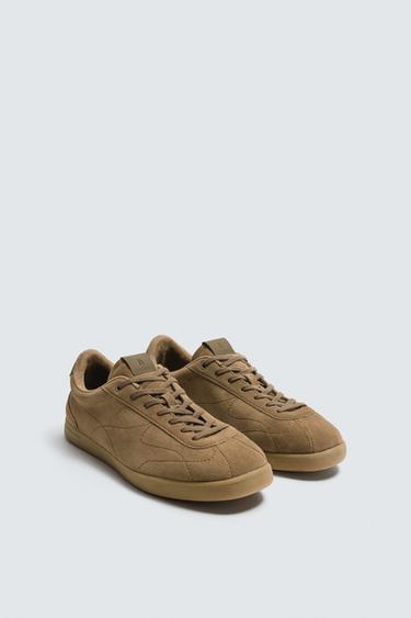 LEATHER TRAINERS - Brown by Zara