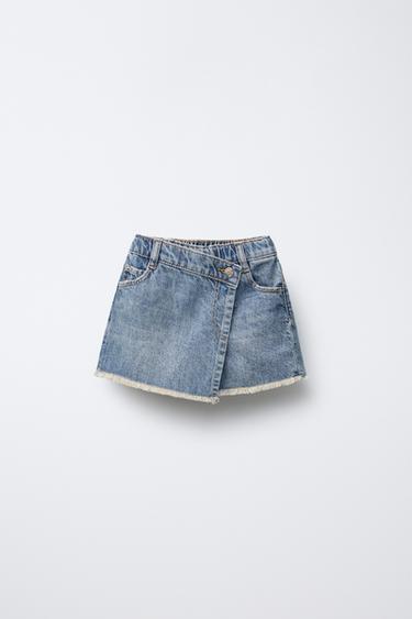 DENIM BERMUDA SKORT - Mid-blue by Zara - Image 0