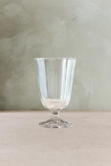 RAISED FACETED WINE GLASS - 990 by Zara