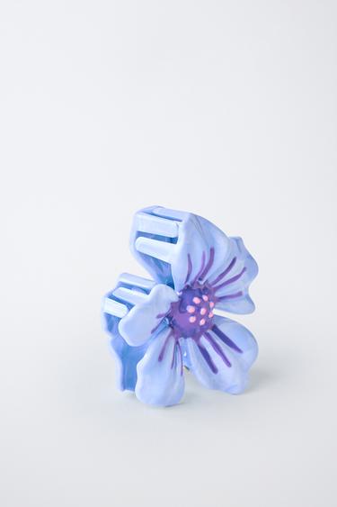 FLOWER-SHAPED HAIR CLIP - Light blue by Zara