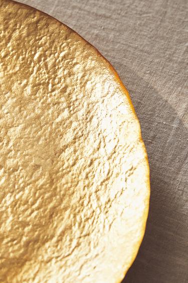 GOLD GLASS SERVICE PLATE - Gold by Zara