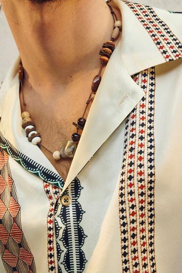 LIMITED EDITION BEADED CORD NECKLACE - Brown by Zara - Image 0