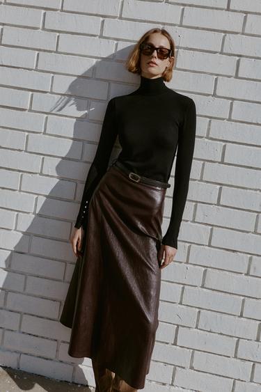 BASIC PLAIN KNIT JUMPER - Black by Zara