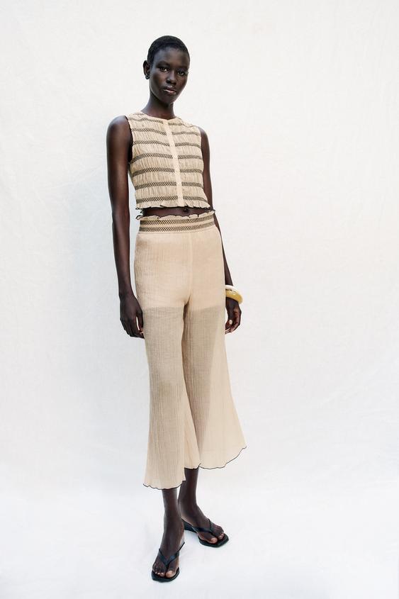 TOP VEST WITH CONTRAST SEAMS - Sand by Zara - Image 0