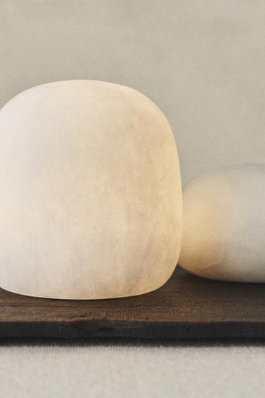 SEMI-OVAL ALABASTER TABLE LAMP - Ecru by Zara