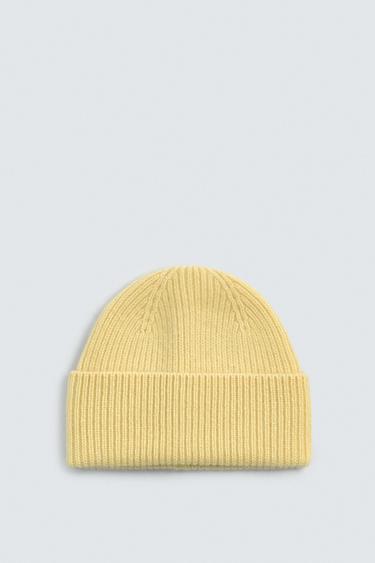 AARON LEVINE X ZARA 100% CASHMERE BEANIE - Yellow by Zara