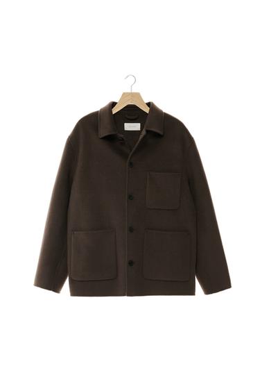 WOOL OVERSHIRT WITH POCKETS - Brown by Zara