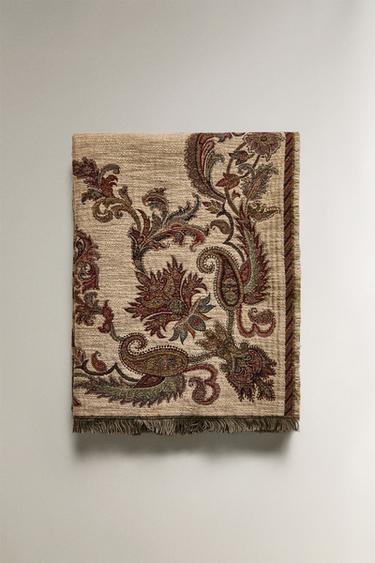 JACQUARD THROW - Light beige by Zara