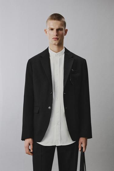 100% WOOL SUIT BLAZER - Black by Zara