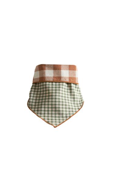 REVERSIBLE CHECK PET BANDANA - Orange by Zara