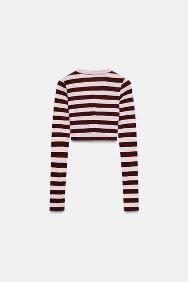 STRIPED CROP TOP - striped by Zara