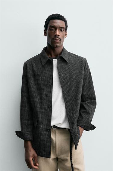 RELAXED FIT WAFFLE TEXTURED BLAZER - Black by Zara