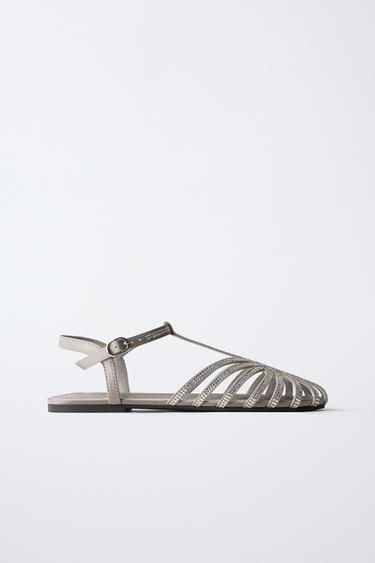 SPARKLY CAGE SANDALS - Silver by Zara