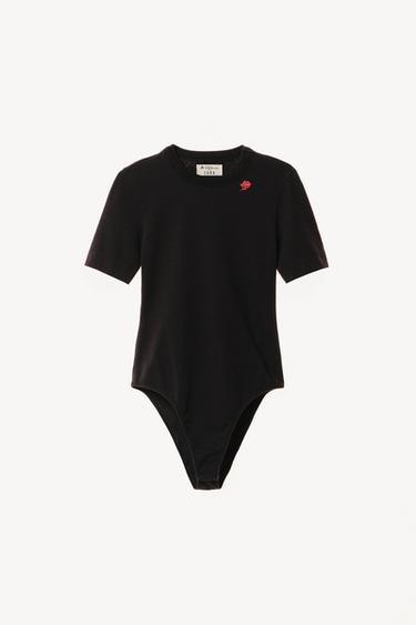 SHORT SLEEVE EMBROIDERED BODYSUIT WILLY CHAVARRIA X ZARA - Black by Zara