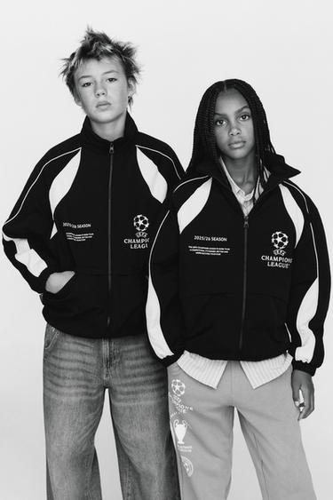 UEFA CHAMPIONS LEAGUE ® WATER-REPELLENT HOODED JACKET - Black by Zara