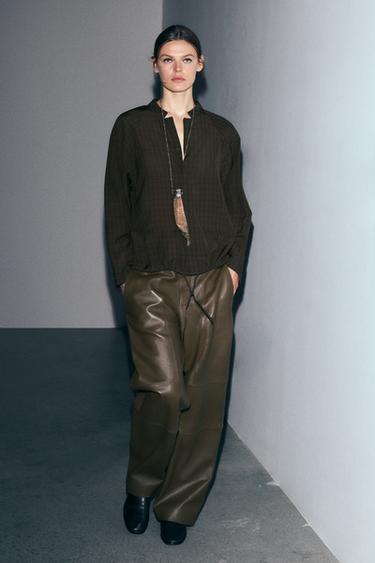 ZW COLLECTION CHECK SHIRT - Green by Zara