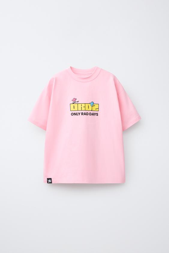 LOGO PRINT T-SHIRT - Pink by Zara - Image 0