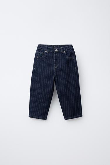 STRIPED BAGGY JEANS - Blue by Zara - Image 0