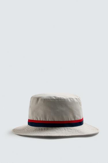 BUCKET HAT WITH RIBBON - Stone by Zara