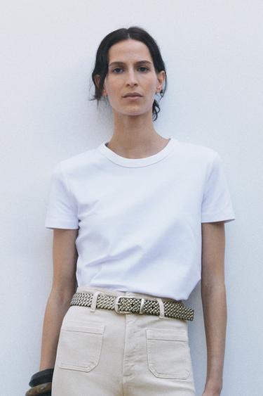 ZW COLLECTION WIDE-LEG HIGH-WAIST JEANS - Stone by Zara