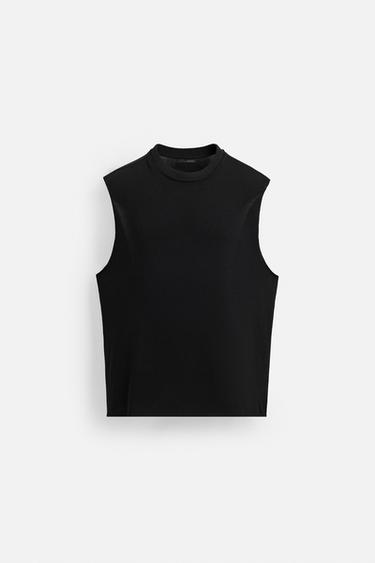 IRREGULAR KNIT TANK TOP - Black by Zara