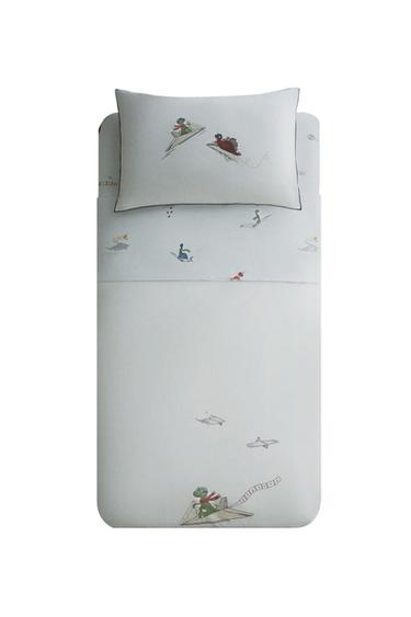 KIDS' REVERSIBLE DINOSAUR DUVET COVER - Light blue by Zara