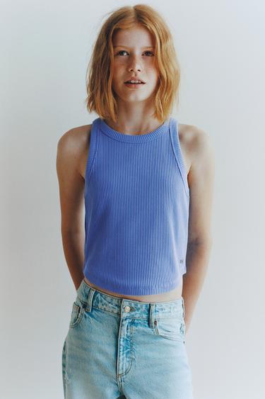 RIBBED SWIMMER T-SHIRT - Bluish by Zara