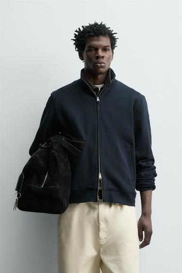HEAVYWEIGHT ZIP-UP SWEATSHIRT - Dark navy by Zara