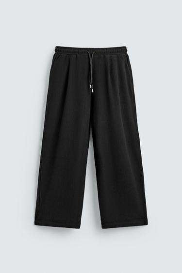 RELAXED FIT OTTOMAN PLEATED TROUSERS - Black by Zara