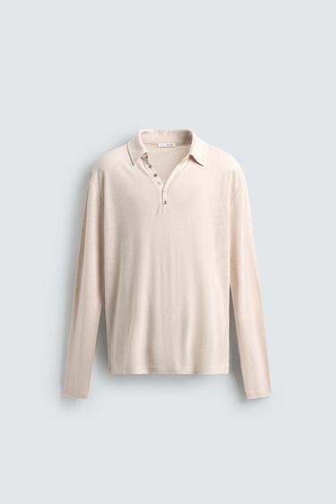 VISCOSE/LINEN RELAXED FIT POLO SHIRT - Pink by Zara