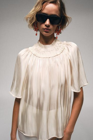 SHIMMER EFFECT BLOUSE - Vanilla by Zara