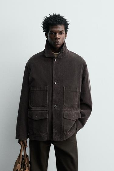 CORDUROY JACKET WITH POCKETS - Dark brown by Zara