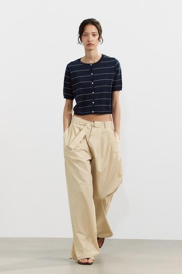 STRIPED KNIT CROPPED JACKET - striped by Zara - Image 0