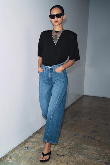 ZW COLLECTION ANKLE RELAXED FIT MID-WAIST JEANS - Mid-blue by Zara