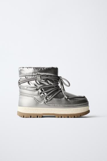 METALLIC ANKLE BOOTS - Silver by Zara