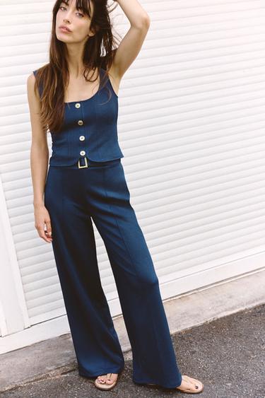 TWILL TOP WITH BUTTONS - Indigo by Zara - Image 0
